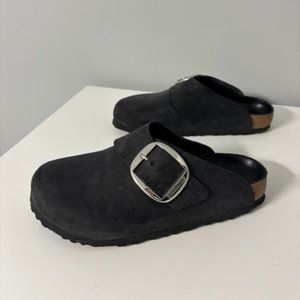 Birkenstock Big Buckle Oiled Leather Clogs
